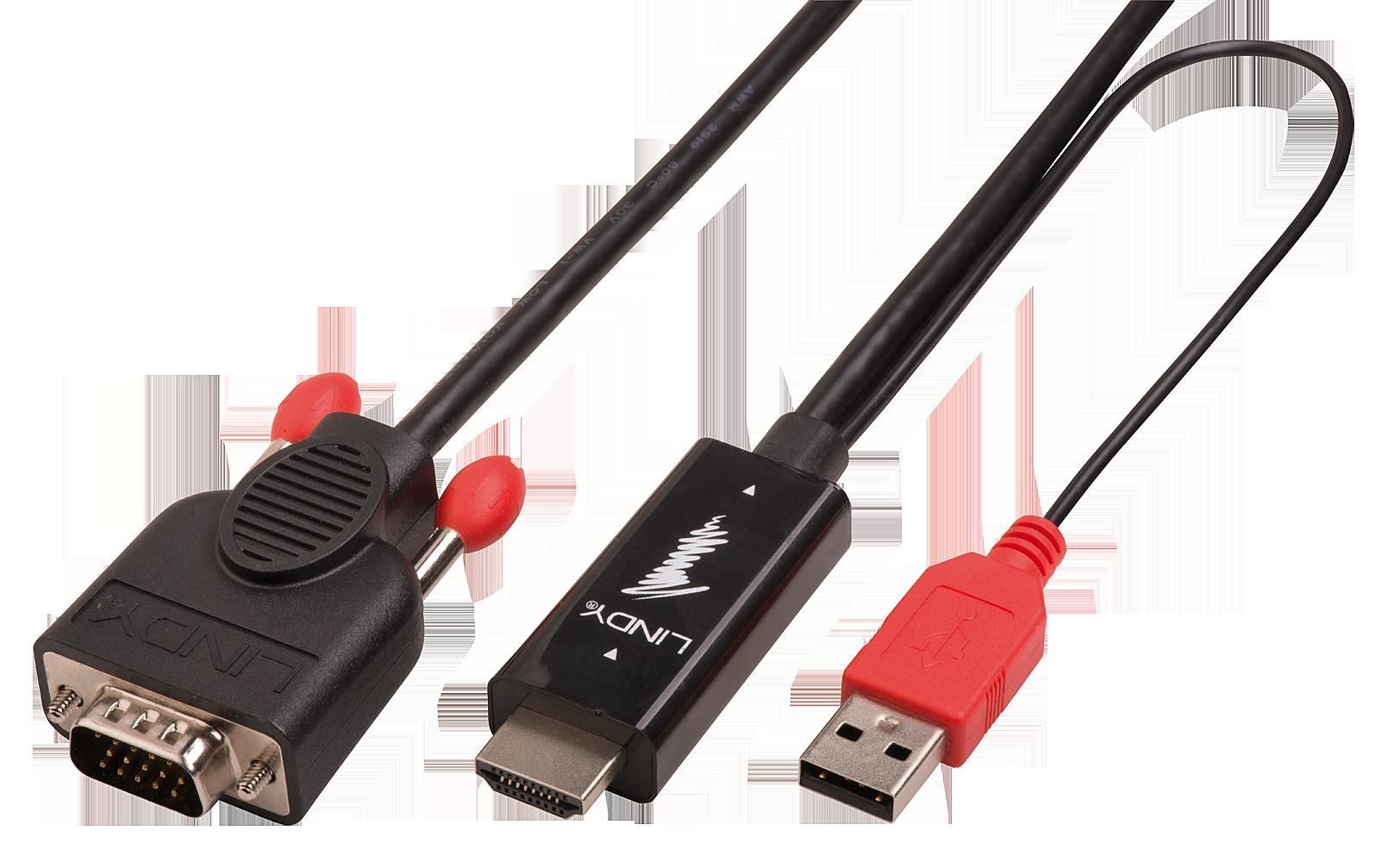 Lindy - Câble adaptateur HDMI vers VGA, 3m