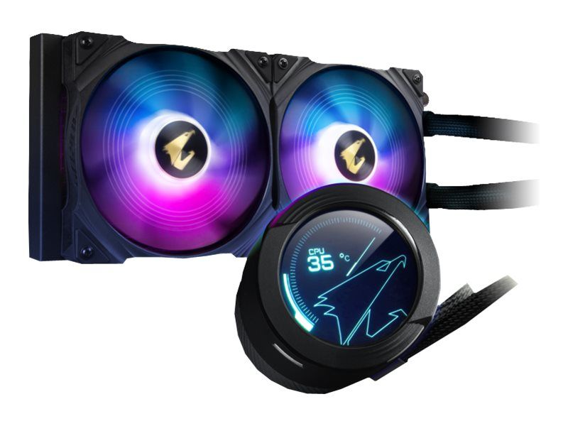 AORUS WATERFORCE X 280 - Système de refroidissement liquide de processeur - (pour : LGA1156, LGA1366, LGA1155, LGA2011, LGA1150, LGA1151, AM4, LGA2066, TR4, sTRX4) - aluminium - 140 mm