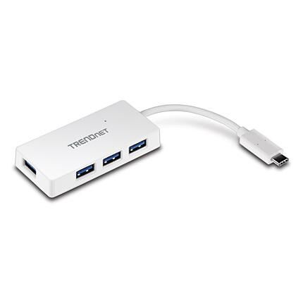 Trendnet TUC-H4E hub & concentrateur USB 3.2 Gen 1 (3.1 Gen 1) Type-C 5000 Mbit/s Blanc