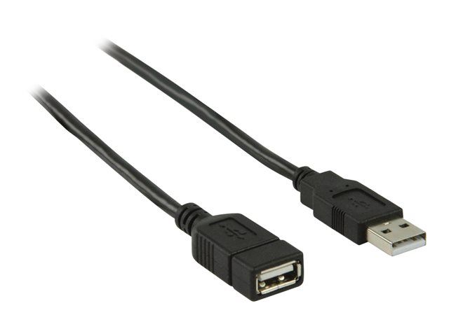 Nedis - Rallonge de câble USB - USB (M) pour USB (F) - USB 2.0 - 3 m - rond - noir