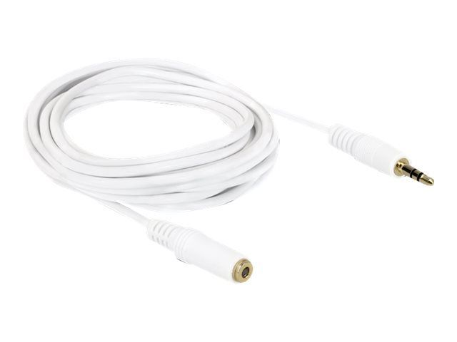 Delock - Rallonge de câble audio - mini-phone stereo 3.5 mm femelle pour mini-phone stereo 3.5 mm mâle - 3 m - blanc