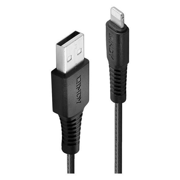 Lindy - Câble Lightning - Lightning mâle pour USB mâle - 1 m - blindé - noir - rond
