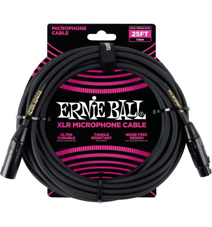 Ernie Ball 6073 - Câble microphone XLR mâle-XLR femelle - 7.62m