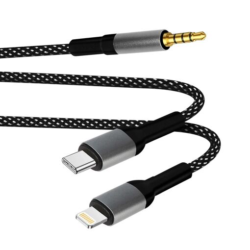 LinQ USB-C + iPhone Lightning to 3.5mm Jack Adapter