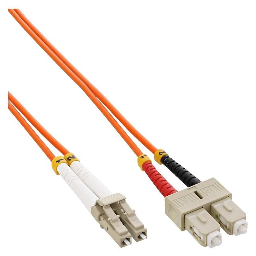 InLine - Cordon de raccordement - LC multi-mode (M) pour SC multi-mode (M) - 0.5 m - fibre optique - duplex - 50 / 125 microns - OM2 - sans halogène - orange