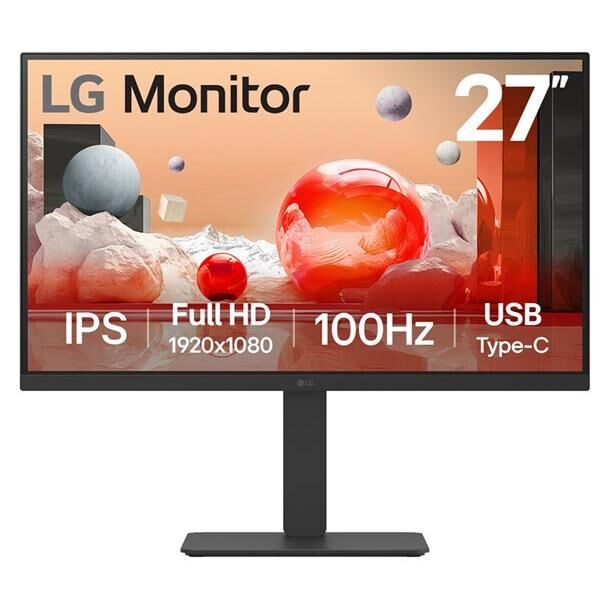 LG 27BA750-B - Écran LED - 27" - 1920 x 1080 Full HD (1080p) @ 100 Hz - IPS - 250 cd/m² - 1300:1 - 5 ms - HDMI, DisplayPort, USB-C - haut-parleurs