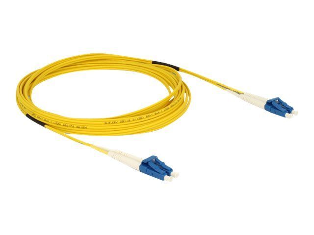 Delock - Câble réseau - mode unique LC (M) pour mode unique LC (M) - 5 m - fibre optique - 9 / 125 micromètres - OS2 - sans halogène - jaune