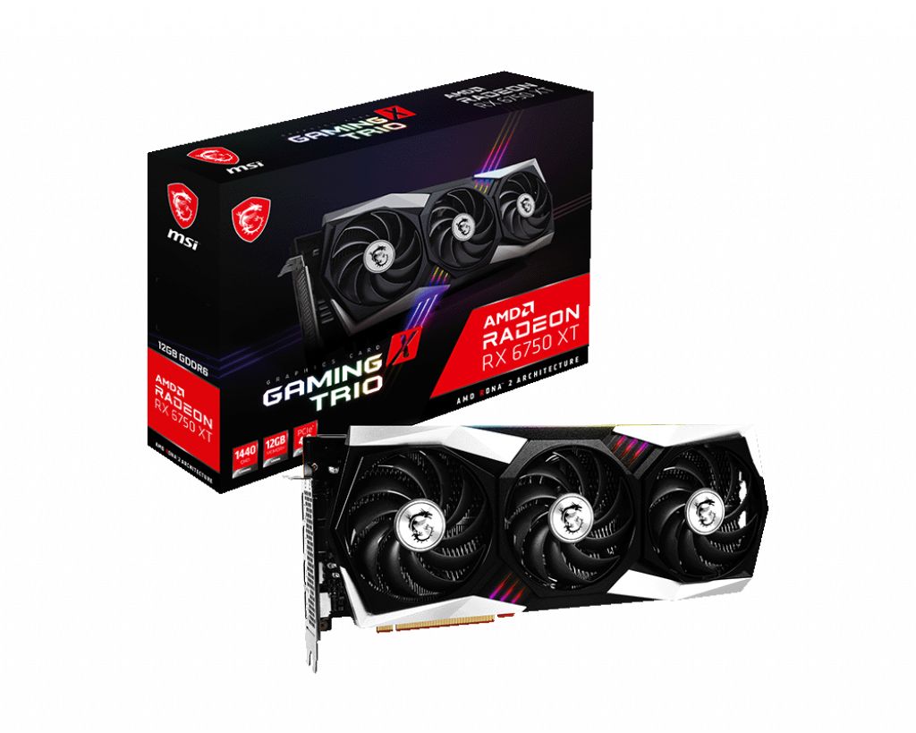 MSI Radeon RX 6750 XT GAMING X TRIO 12G - Carte graphique - Radeon RX 6750 XT - 12 Go GDDR6 - PCIe 4.0 - 3 x DisplayPort, HDMI