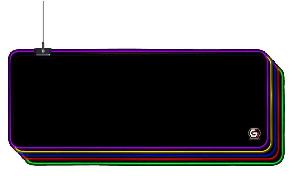 Tapis de souris de jeu Gembird RGB avec 10 réglages d'effets lumineux