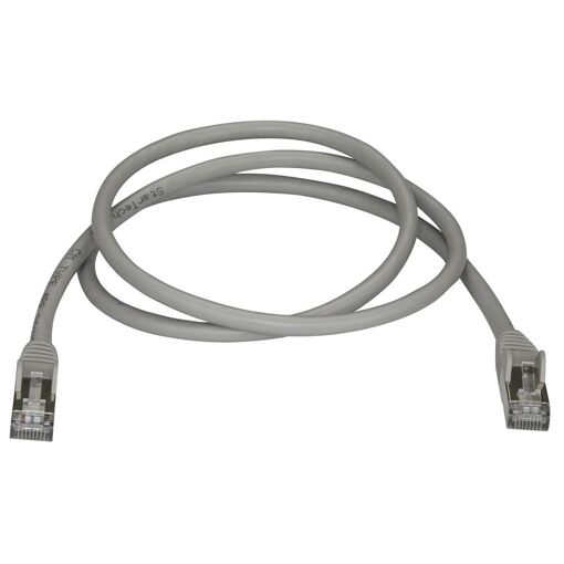 StarTech 1m CAT6A Ethernet Cable, 10GbE PoE Patch Cord, Grey