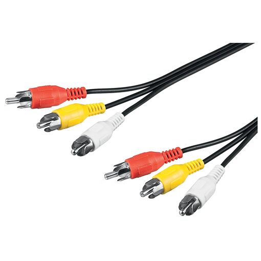Cable de audio y vídeo Goobay 3 x RCA 10 m