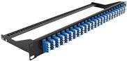 Delock - Patch Panel - Rack montierbar - LC Quad SM x 24 - Schwarz, Blau - 1U - 48,3 cm (19") (43398)