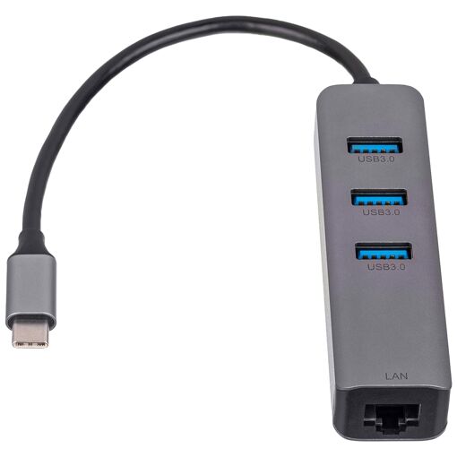 Akyga Type-C Hub & Adapter - USB 3.2 Gen 1, 1000 Mbps, Silver