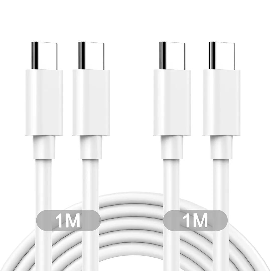 2x Câble USB-C Rapide 65W pour Xiaomi 14T/14T Pro, Xiaomi 14, Xiaomi 13 13T 13T Pro 12/12T - Blanc 1 Mètre - E.F.Connection