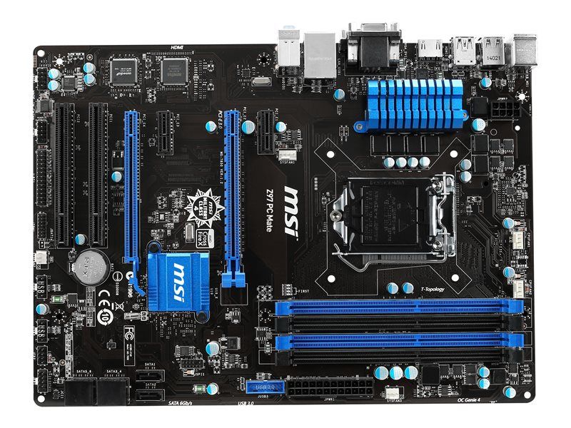 MSI Z97 PC MATE - Carte-mère - ATX - Socket LGA1150 - Z97 Chipset - USB 3.0 - Gigabit LAN - carte graphique embarquée (unité centrale requise) - audio HD (8 canaux)