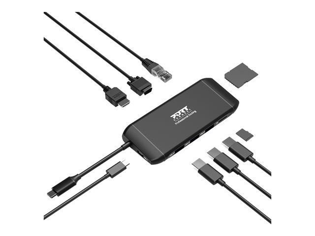 PORT connect - Station d'accueil - USB-C - HDMI, VGA - 1GbE