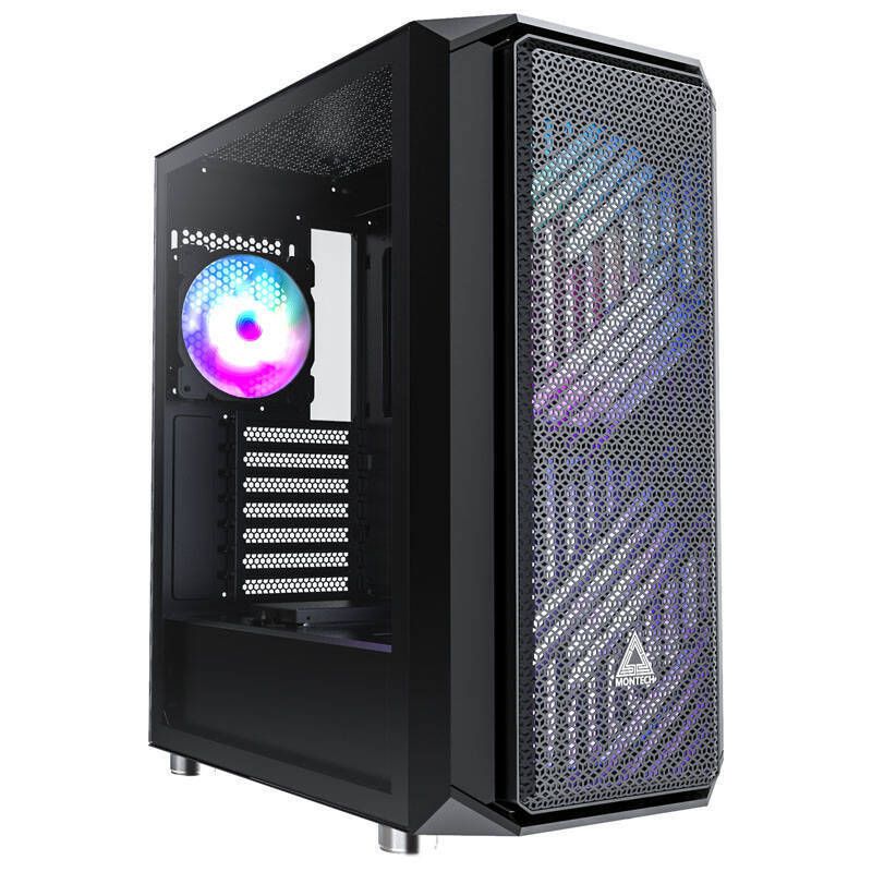Boitier PC Moyen Tour E-ATX Montech Air X RGB avec panneau vitré - Noir