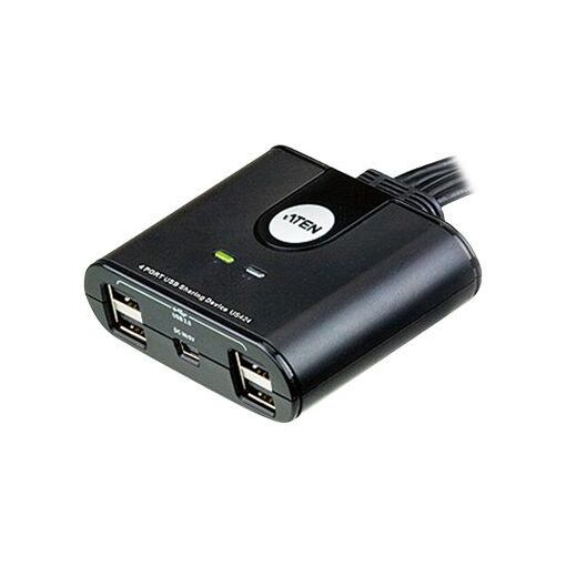 Aten US424 USB Device Sharing Switch - 4x USB 2.0 - Desk Mountable - Compatible with ATEN UEH4002A