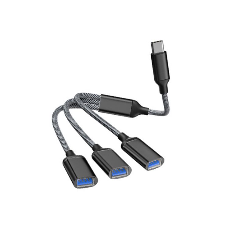 Adaptateur répartiteur de concentrateur USB à 3 ports Le noir