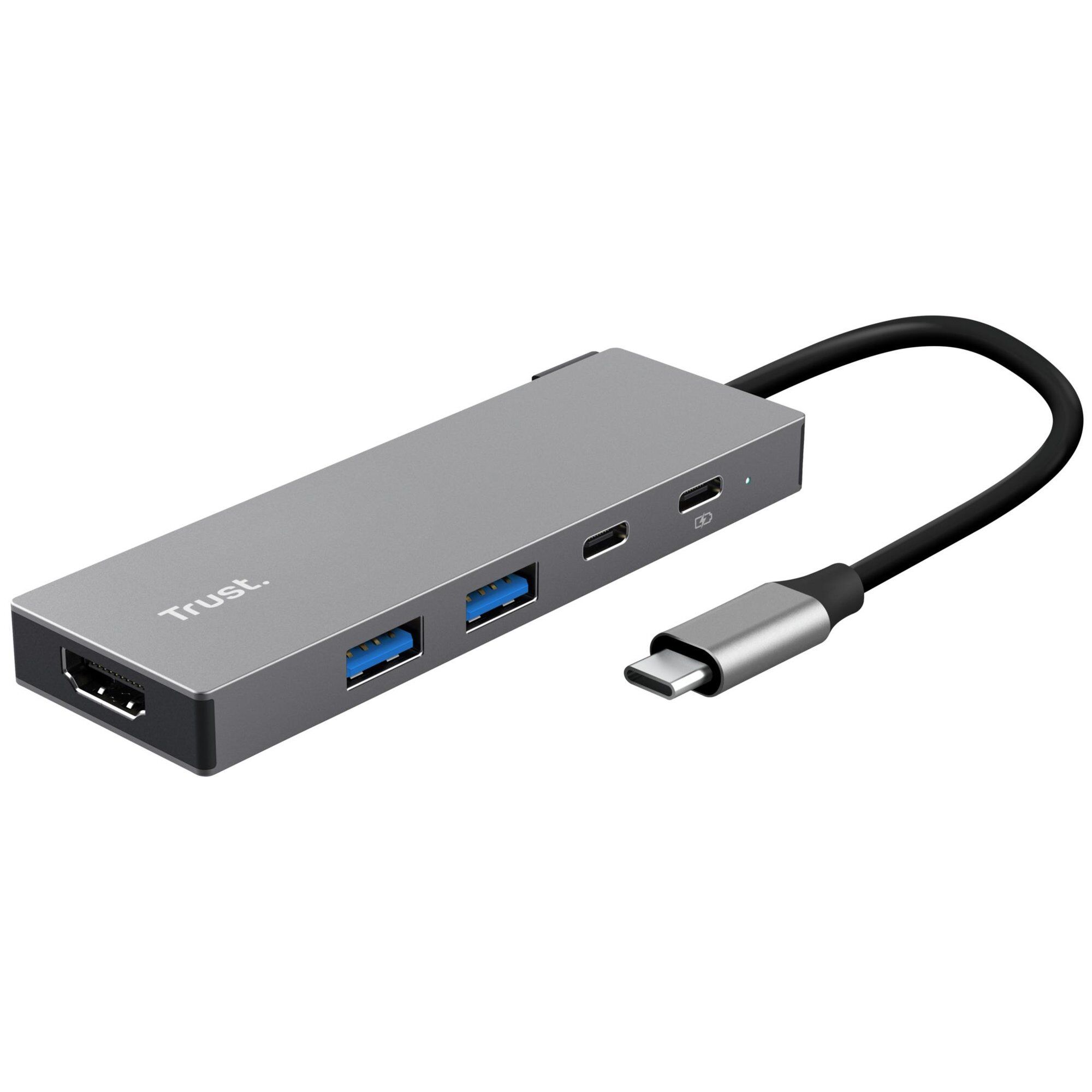 Trust 26062 hub & concentrateur USB Type-C Gris