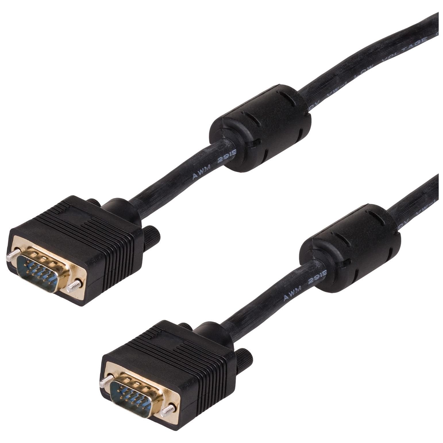 Akyga AK-AV-09 VGA Monitor Verbindungkabel 2x S-VGA mit ferritfilter 15m schwarz câble VGA VGA (D-Sub) Noir