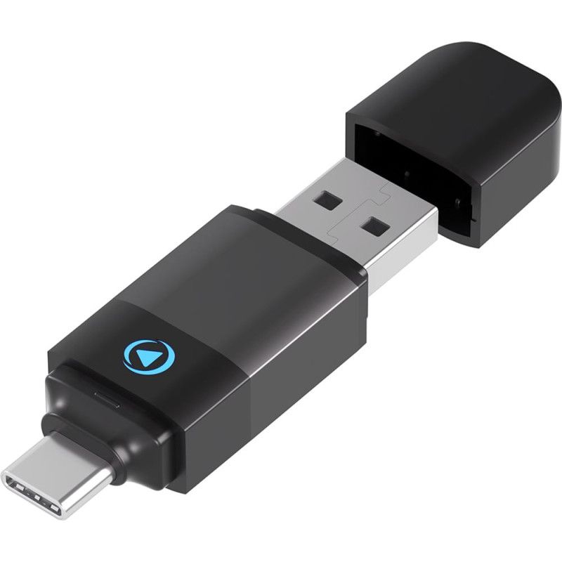 ADAPTATEUR SANS FIL FORCE PLAY USB A + C VERS CARPLAY ET ANDROID AUTO NOIR