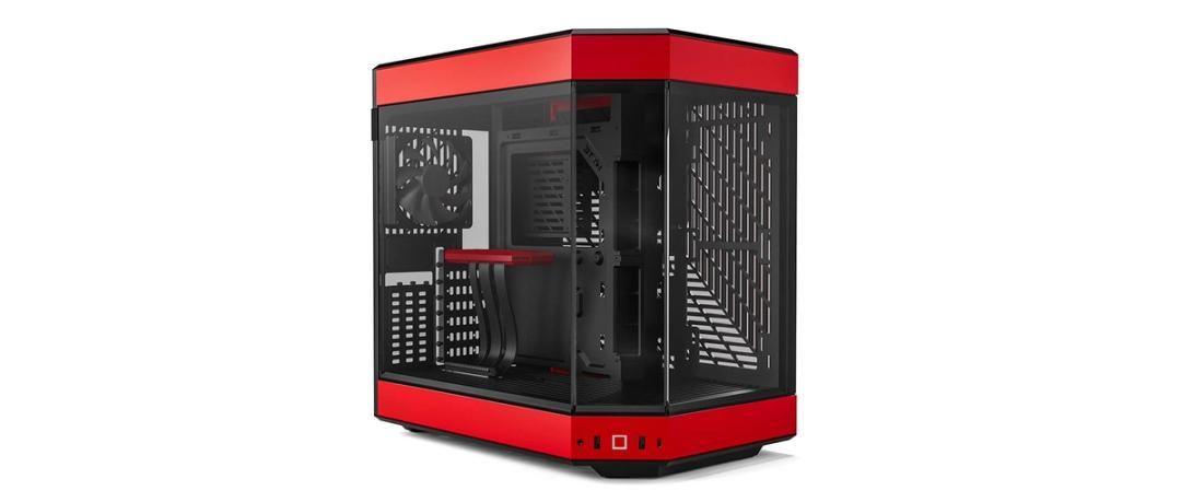 Boitier PC Moyen Tour E-ATX Hyte Y60 avec panneaux vitrés - Noir/Rouge