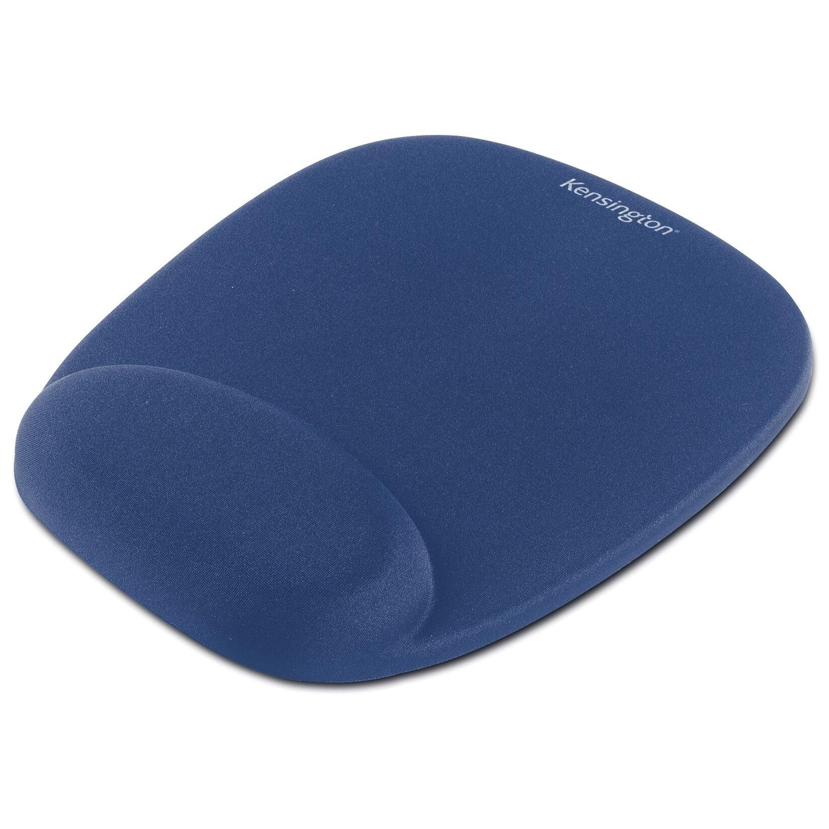 Kensington Tapis de souris bleu en mousse, repose-poignets intégré