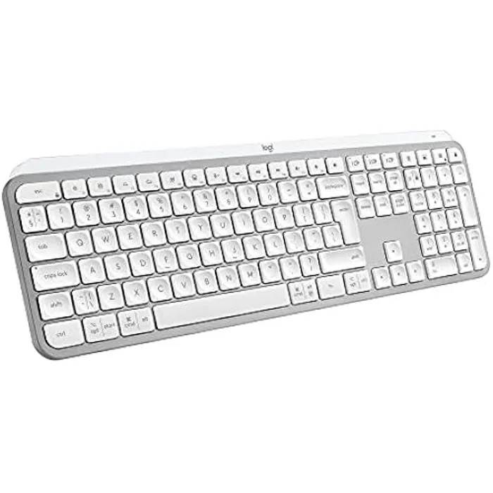 Logitech MX Keys S - Clavier - rétroéclairé - sans fil - Bluetooth LE - QWERTY - Portugais - commutateur : commutateurs à clé à ciseaux - gris pâle