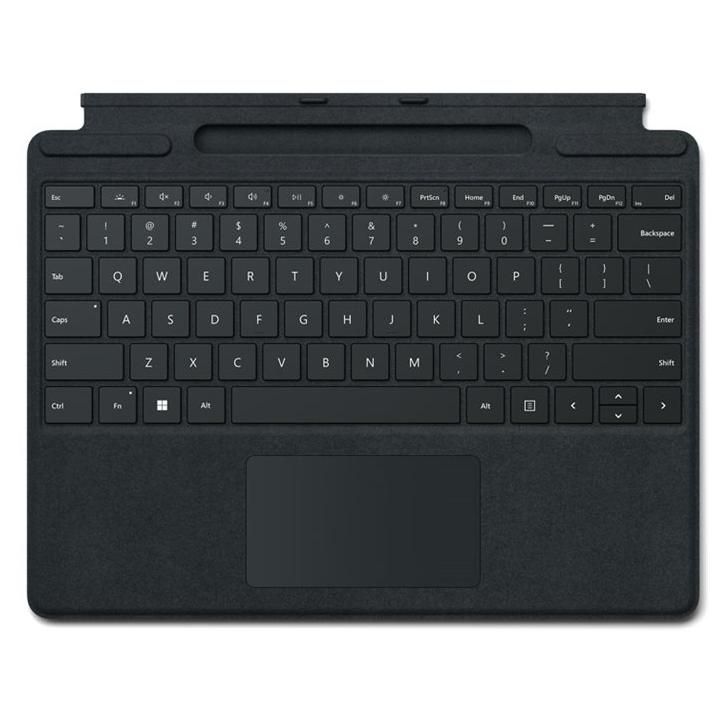 Microsoft Clavier Signature pour Surface Pro - Clavier - avec accéléromètre, pavé tactile, plateau de rangement et de chargement du Surface Slim Pen 2 - QWERTZ - Allemand - noir - pour Surface Pro 10, Pro 8, Pro 9, Pro X, Pro X for Business