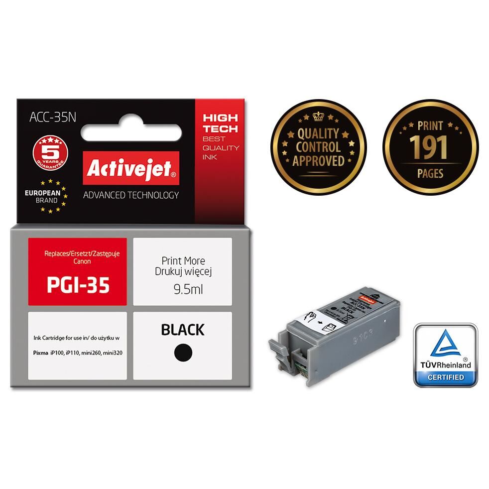 Activejet ACC-35N (remplacement de Canon PGI-35 ; Supreme ; 9,5 ml ; noir)