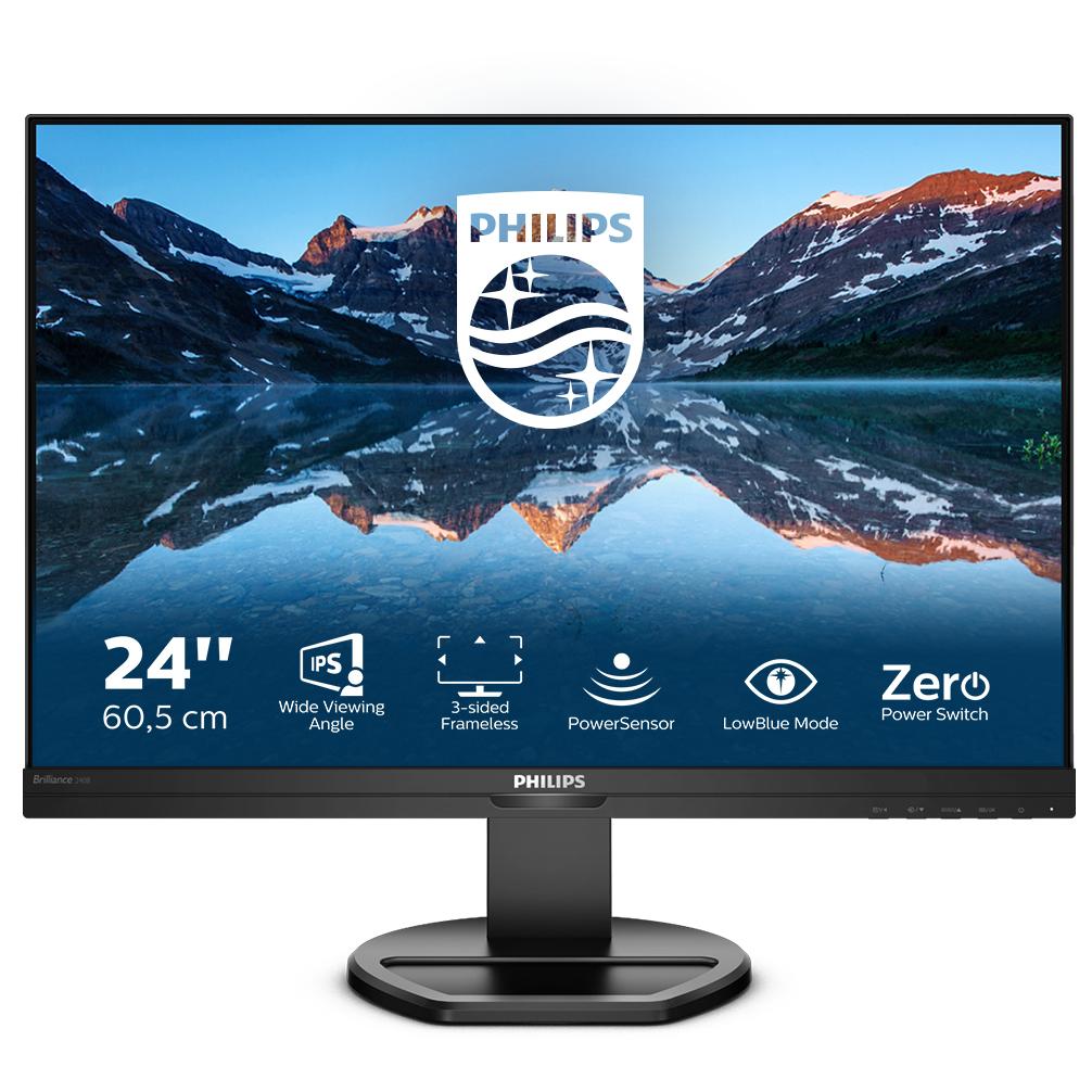 Philips B Line 240B9 - Écran LED - 24.1" (24" visualisable) - 1920 x 1200 WUXGA @ 75 Hz - IPS - 300 cd/m² - 1000:1 - 4 ms - HDMI, DVI-D, VGA, DisplayPort - haut-parleurs - texture noire