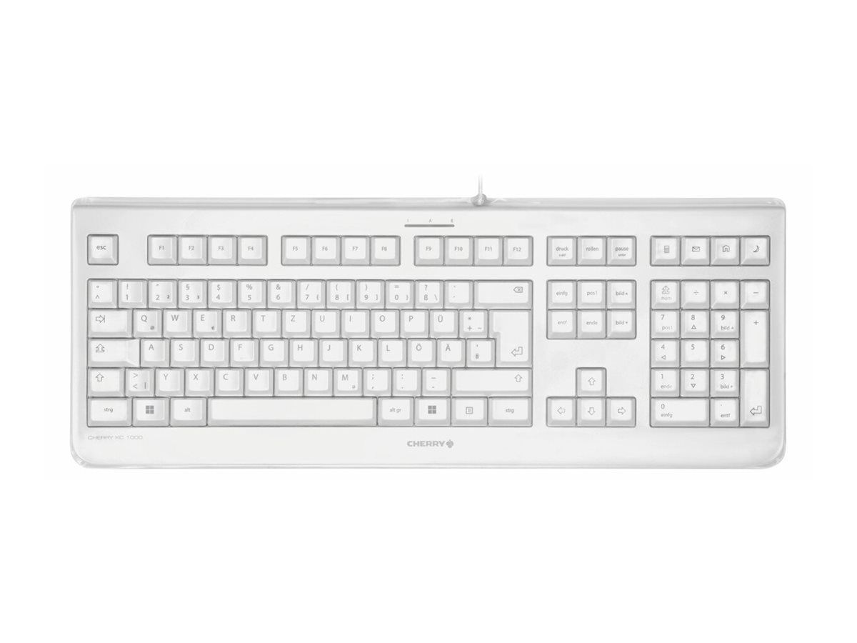 CHERRY KC 1068 - Clavier - 100% - full size - lavable - USB - QWERTZ - Suisse - blanc, gris