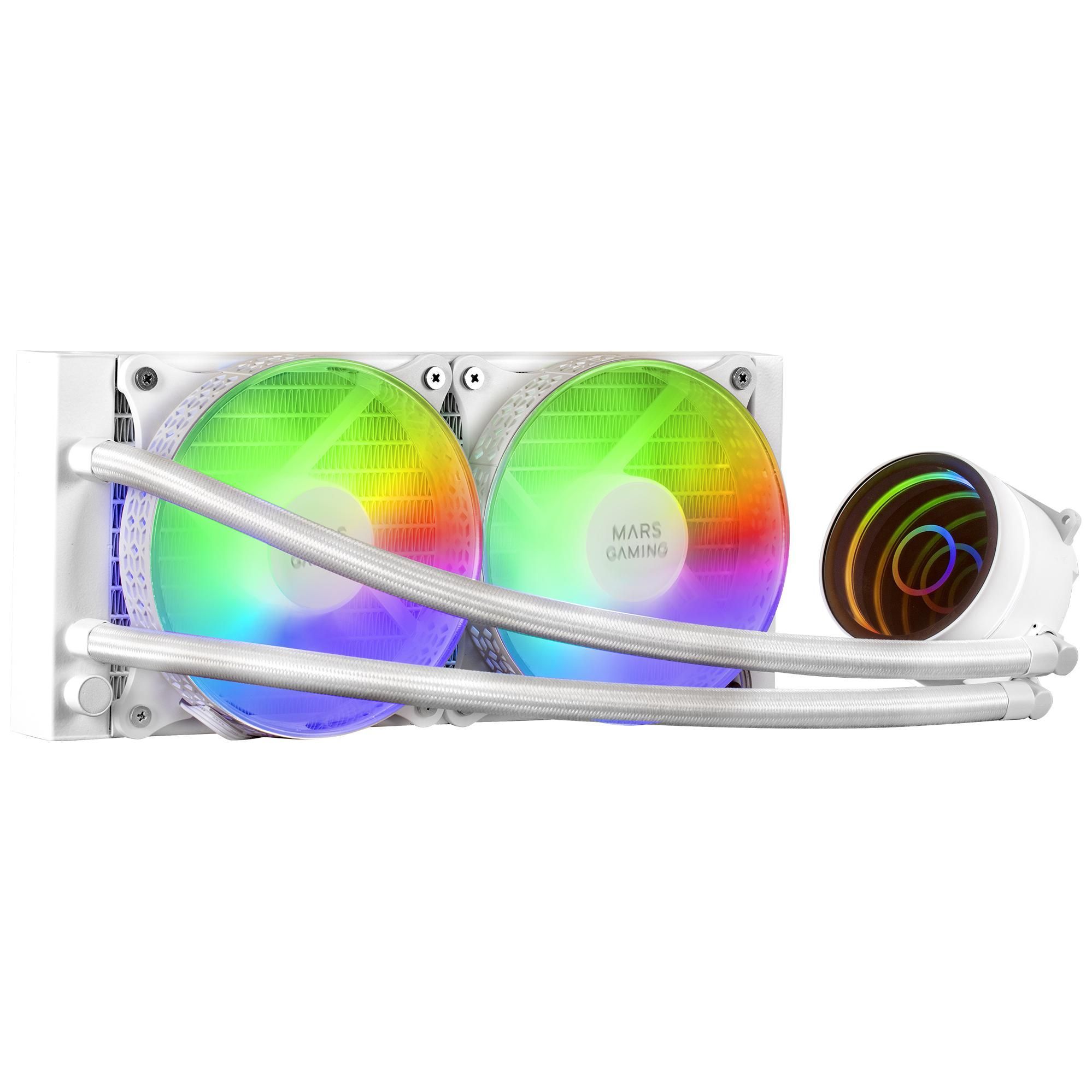 Mars Gaming MLONE240 Processeur Kit de refroidissement du liquide 12 cm Blanc 1 pièce(s)