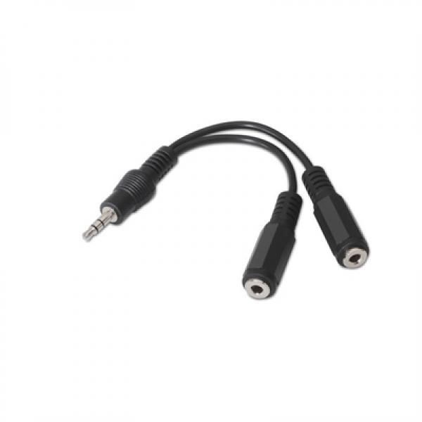 Nanocable 10.24.1200 câble audio 0,15 m 2 x 3.5mm 3,5mm Noir