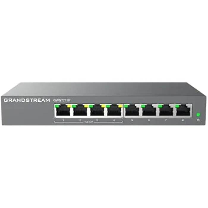 Commutateur géré - GRANDSTREAM - GWN7711P - 8 ports GigE - 4 ports PoE - QoS intégré