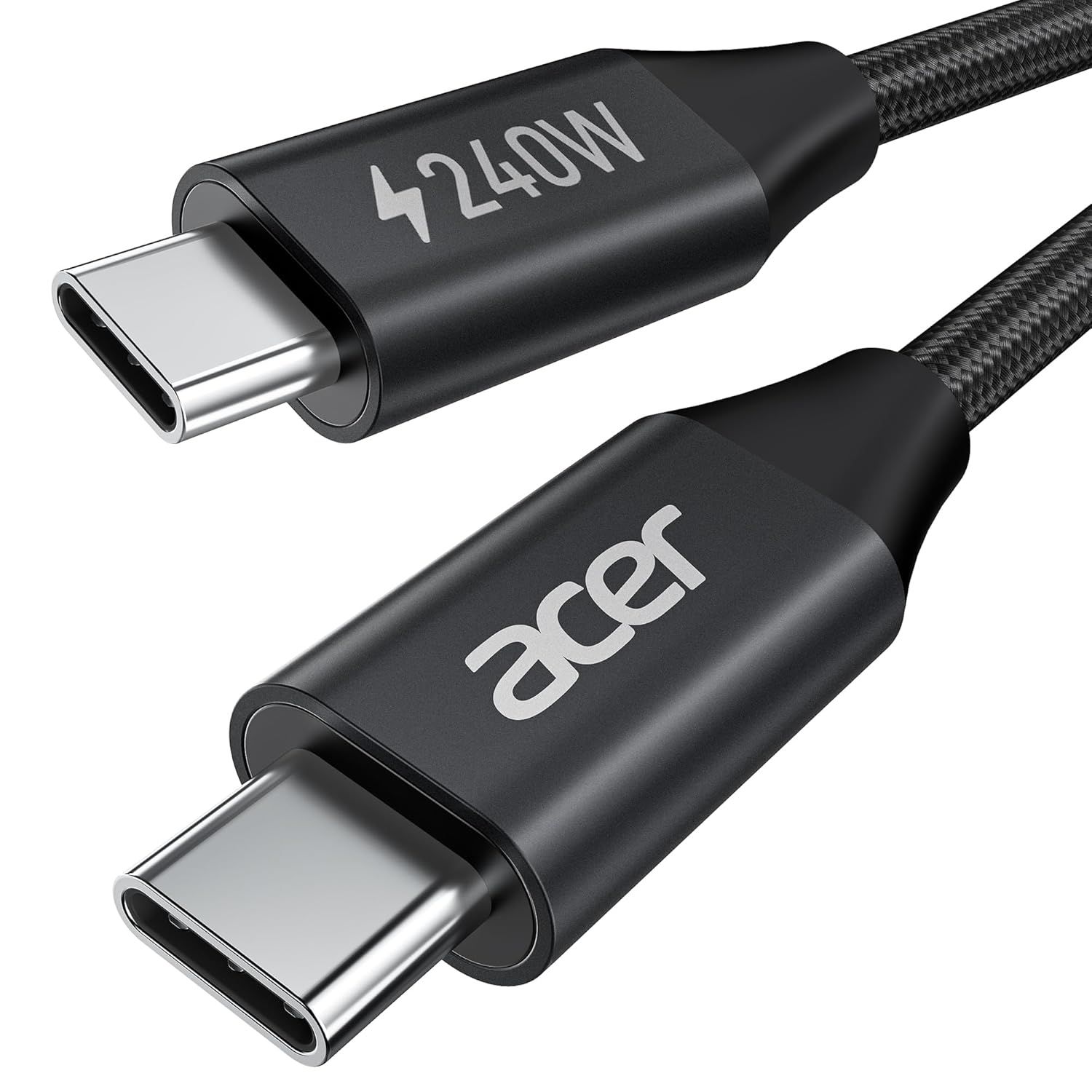KALANKA-Câble USB C 240W 3M, Cable USB C vers USB C Charge rapid, Chargeur Type C Nylon Tressé Compatible avec iPhone 17 16 15 Samsung S23 Ultra iPad Air MacBook Pro Google Pixel 7 etc.