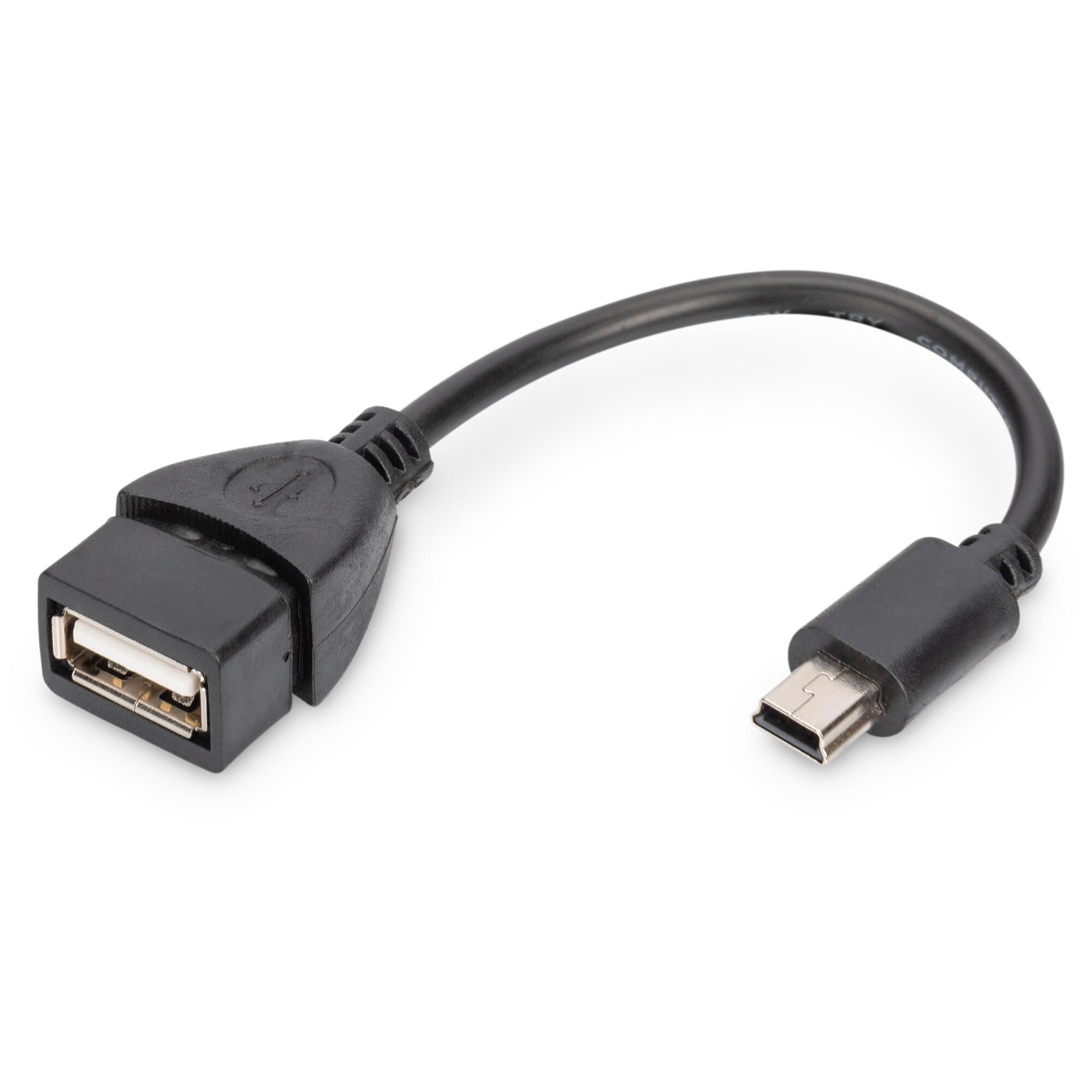 Digitus Adaptateur/convertisseur USB mini-B - USB-A, OTG, 0,2m
