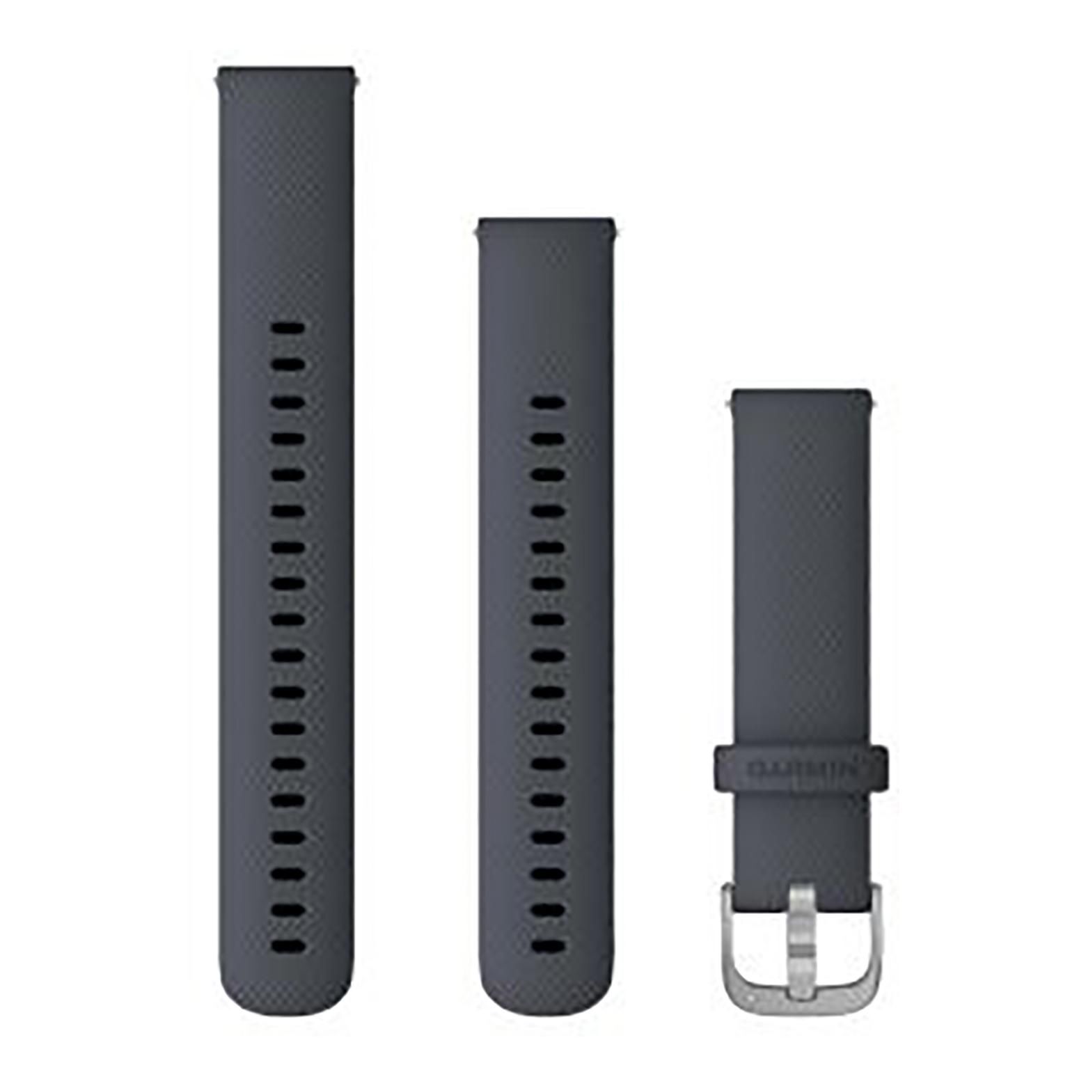Garmin Bracelet Quick Release/ 18mm/ Silicone/ Gris Foncé Avec Boucle Gray Gris