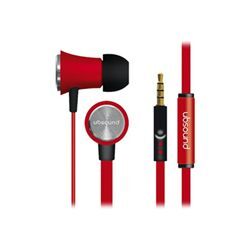 UBSOUND Fighter - Écouteurs avec micro - intra-auriculaire - filaire - jack 3,5mm - isolation acoustique - rouge