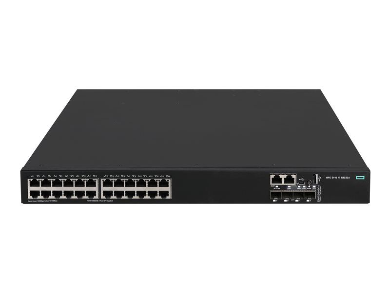 HPE FlexNetwork 5140 HI - Commutateur - 1 emplacement - C3 - Géré - 24 x 10/100/1000 + 4 x 10 Gigabit SFP+ - flux d'air d'un côté à l'autre - Montable sur rack - PoE+