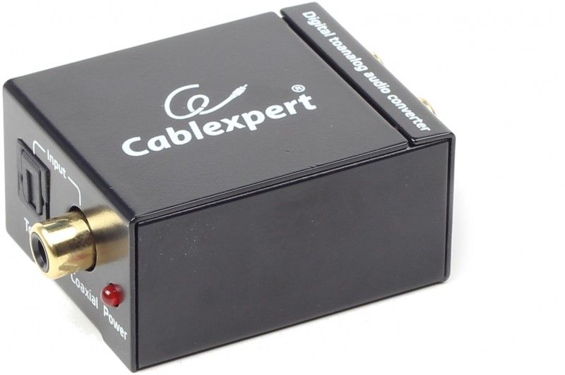 Gembird DSC-OPT-RCA-001 Convertisseur Audio Noir - Convertisseur Audio (32, 44.1, 48, 96 kHz, 5 V, 0.5 W, 41 mm, 41 mm, 26 mm)