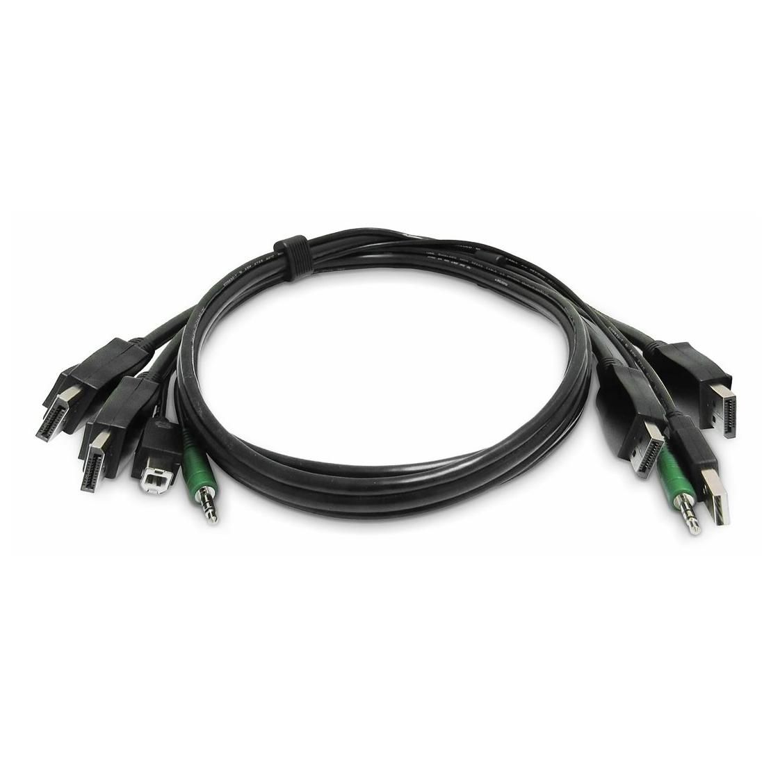StarTech.com - Câble clavier / vidéo / souris (KVM) - Conformité TAA - USB type A, prise audio de 3,5 mm, DisplayPort (M) pour USB Type B, prise audio de 3,5 mm, DisplayPort (M) - 1.8 m