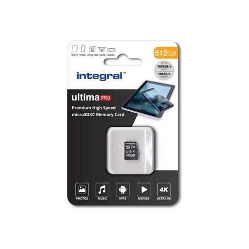 Integral UltimaPro 512GB MicroSDXC UHS-I Card (with SD Adapter)