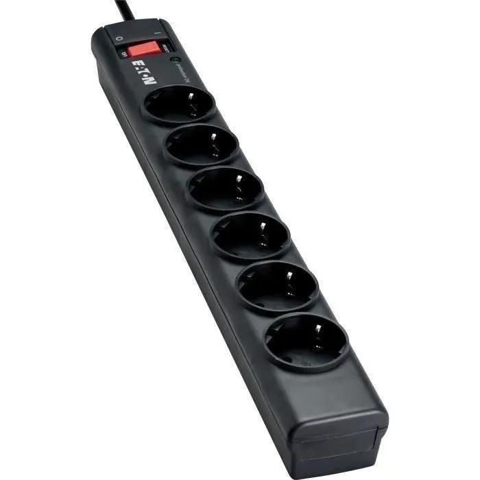 Eaton Protection Strip PS6D - Protection contre les surtensions - CA 220-250 V - 2500 watt - connecteurs de sortie : 6 - noir