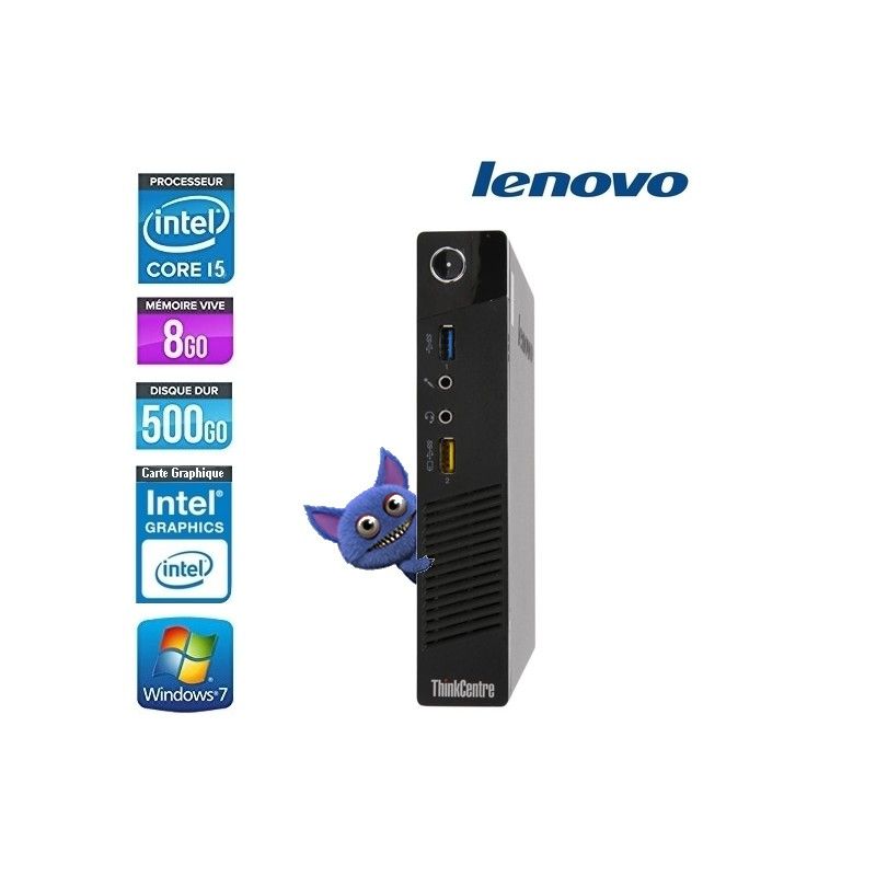 LENOVO THINKCENTRE TINY M73 CORE I5 4590T 2.0GhzCore i5-2.0 GHz 8 Go 500 Go Go Intel HD Graphics Familys Windows 10 Clavier+souris neuf compatible AZERTY