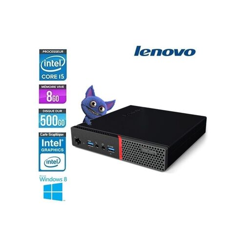 Lenovo ThinkCentre Tiny M700 - Core i5 6400, 2.7GHz, 8GB RAM, 500GB SSD, Intel HD Graphics 530, WiFi, Windows 10, AZERTY Keyboard and Mouse