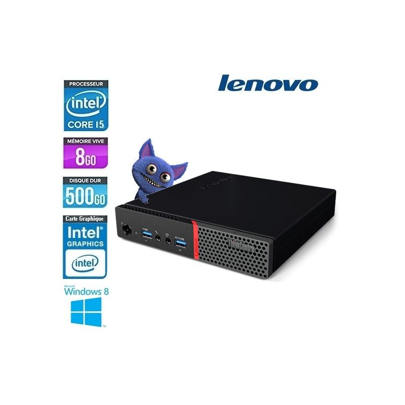 LENOVO THINKCENTRE TINY M700 CORE I5 6400 2.7GHZCore i5-2.2 GHz 8 Go 500 Go Go Intel HD Graphics 530 WIFI Windows 10 Clavier+souris compatible AZERTY
