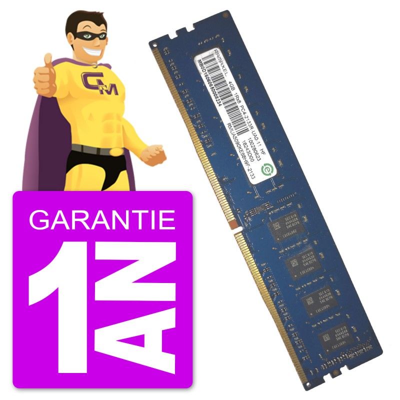 4Go RAM DDR4 PC4-17000U RAMAXEL RMUA5090KE68H9F-2133 DIMM PC Bureau