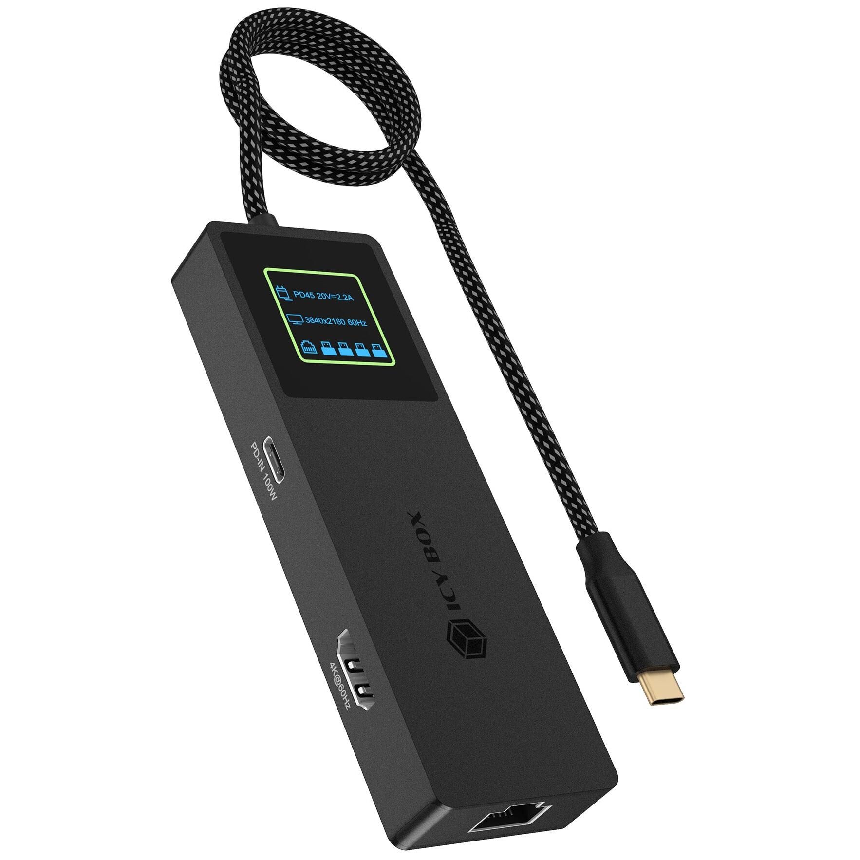 ICY BOX Spade Dock 4038 Avec fil USB 3.2 Gen 2 (3.1 Gen 2) Type-C Noir